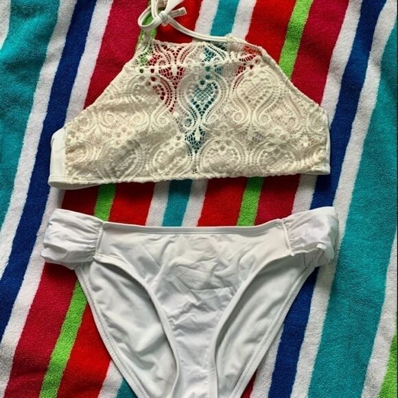 Cream Two Piece Swimsuit  - Picture 1 of 1
